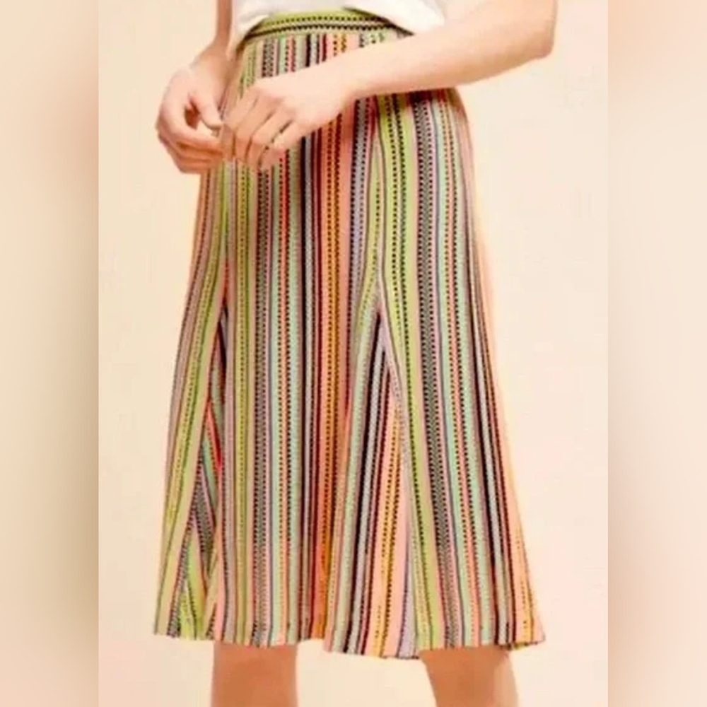 Anthropologie Maeve Multicolor Striped A-Line Skirt